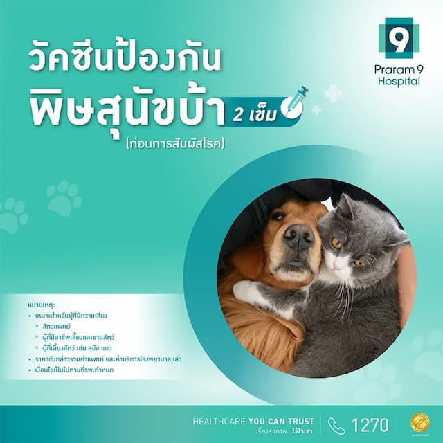 แพ็กเกจวัคซีนป้องกันพิษสุนัขบ้า (ก่อนการสัมผัสโรค) 2 เข็ม